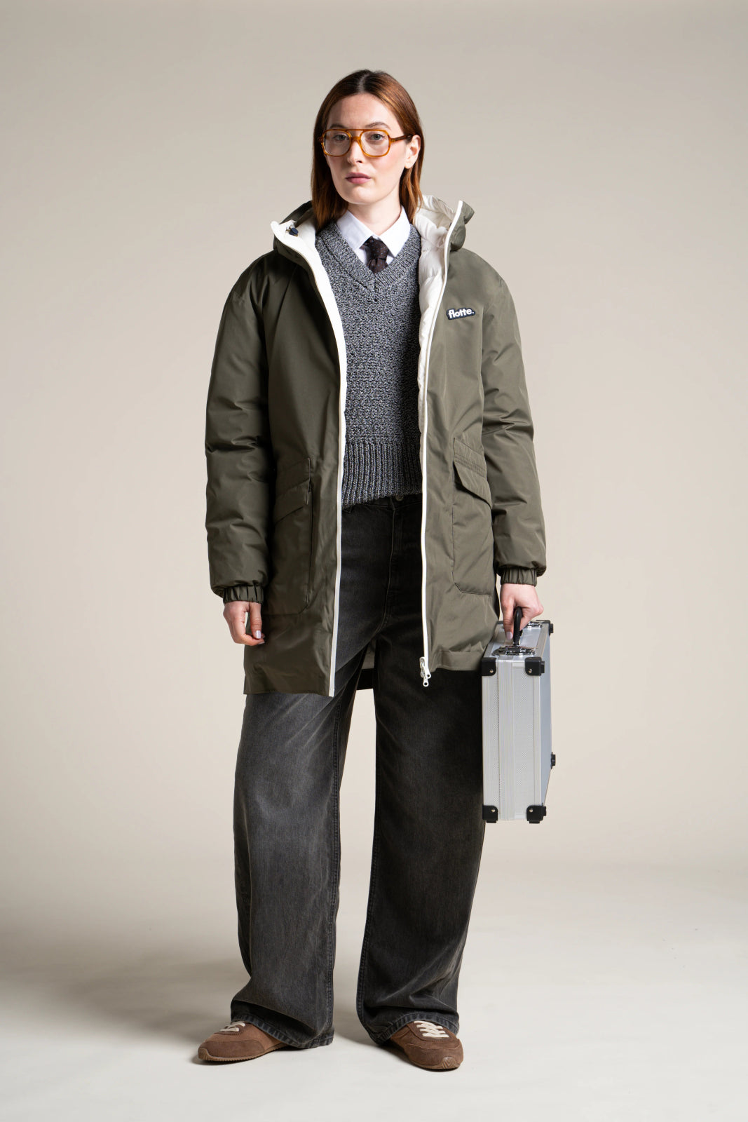 Varenne Doudoune Longue Imperméable Réversible Flotte