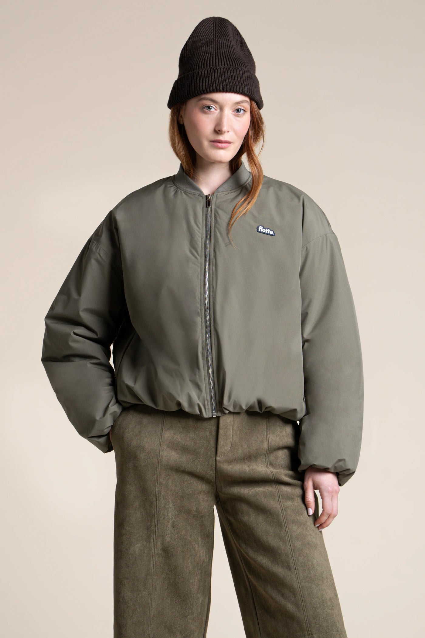 Alesia - Veste Bomber - Flotte #couleur_kaki