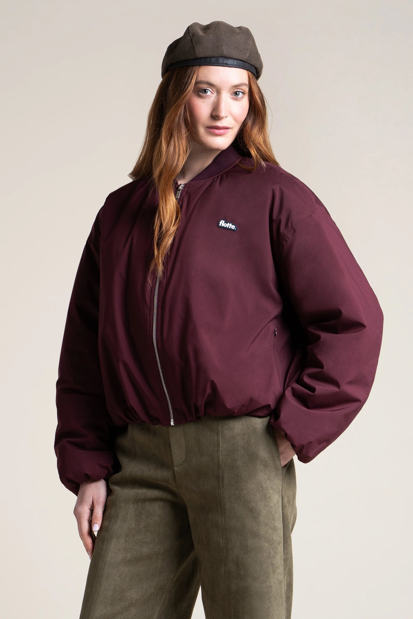 Alesia - Veste Bomber - Flotte #couleur_prune