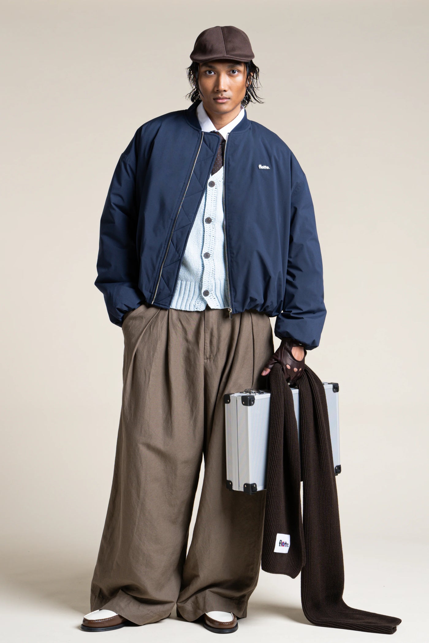 Alésia- Veste Bomber - Flotte couleur indigo #couleur_indigo