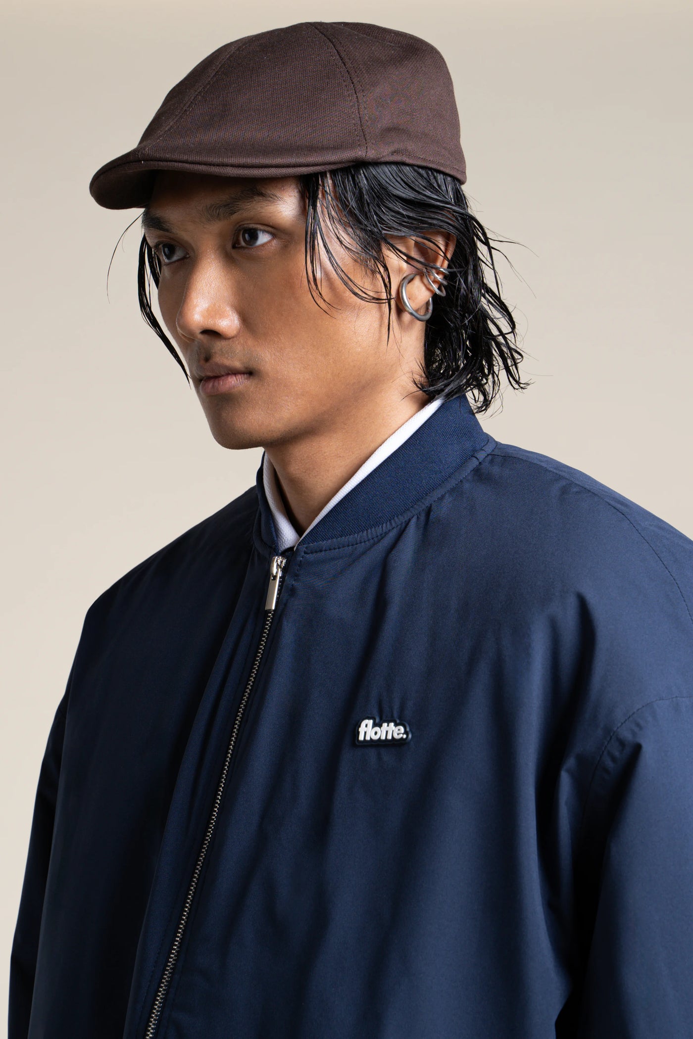 Alésia- Veste Bomber - Flotte couleur indigo #couleur_indigo