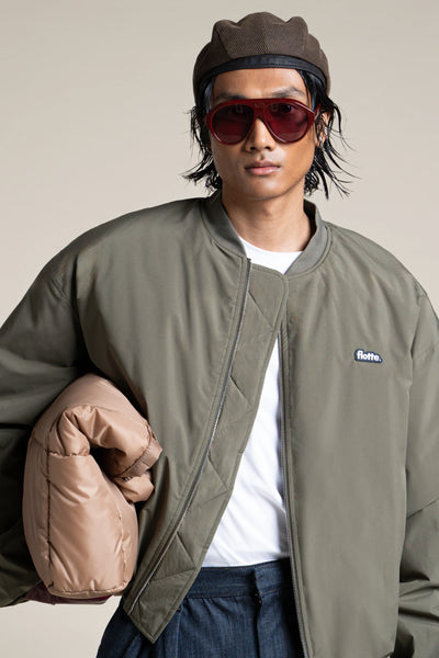 Alésia- Veste Bomber - Flotte couleur kaki #couleur_kaki