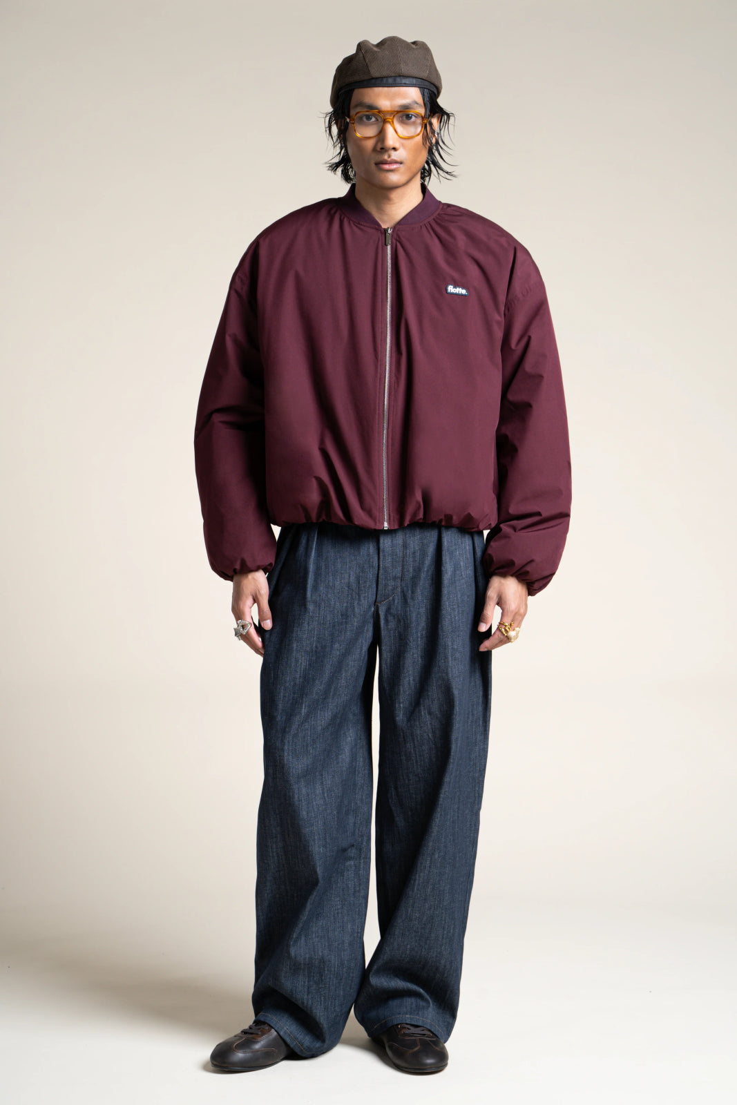 Alésia- Veste Bomber - Flotte couleur prune #couleur_prune