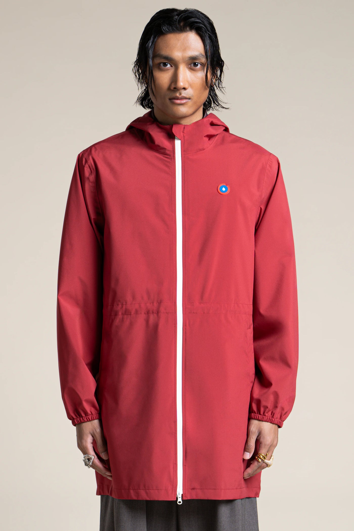 Amelot Couleur - Imperméable long - Flotte #couleur_cerise