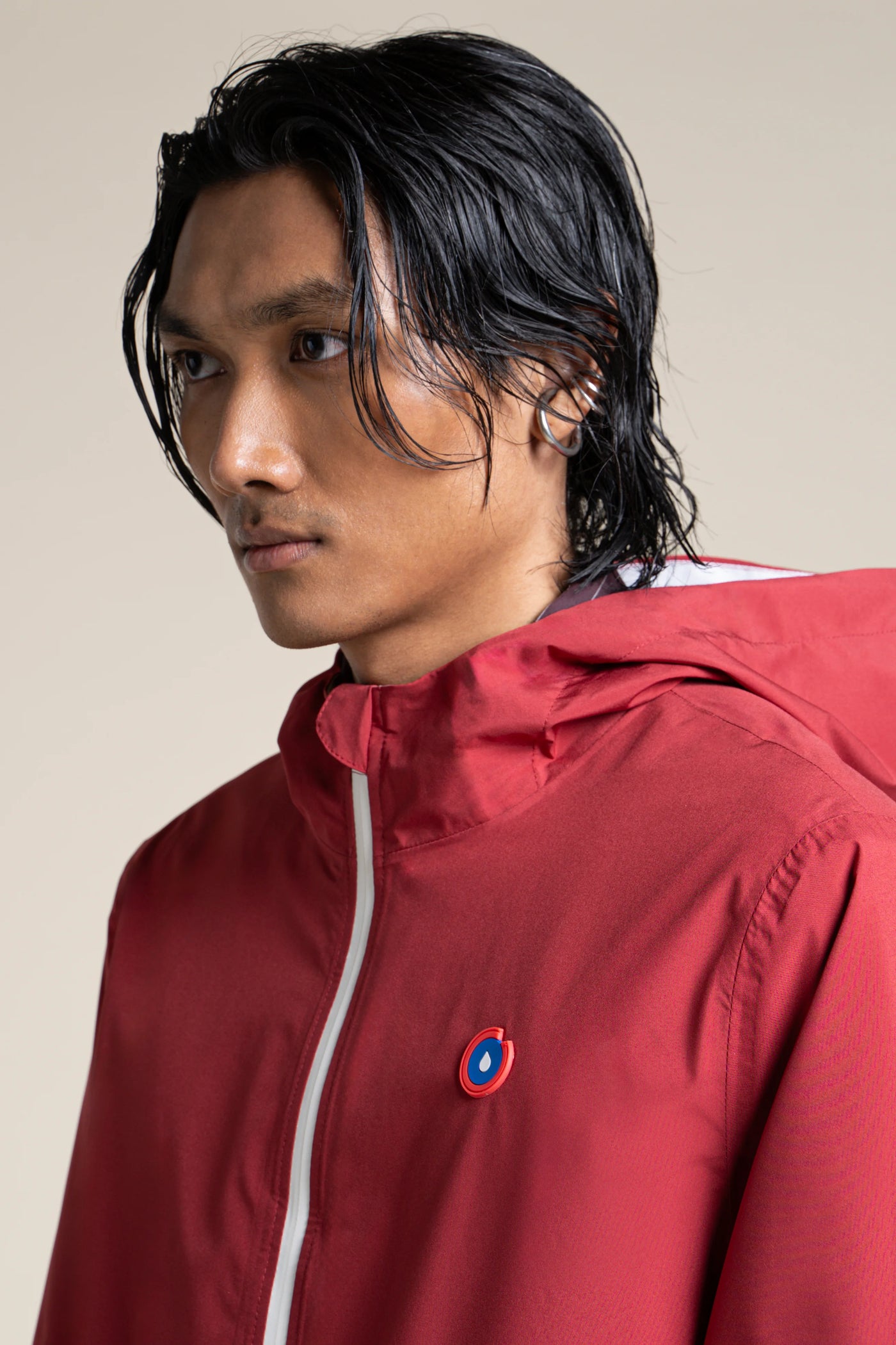 Amelot Couleur - Imperméable long - Flotte #couleur_cerise