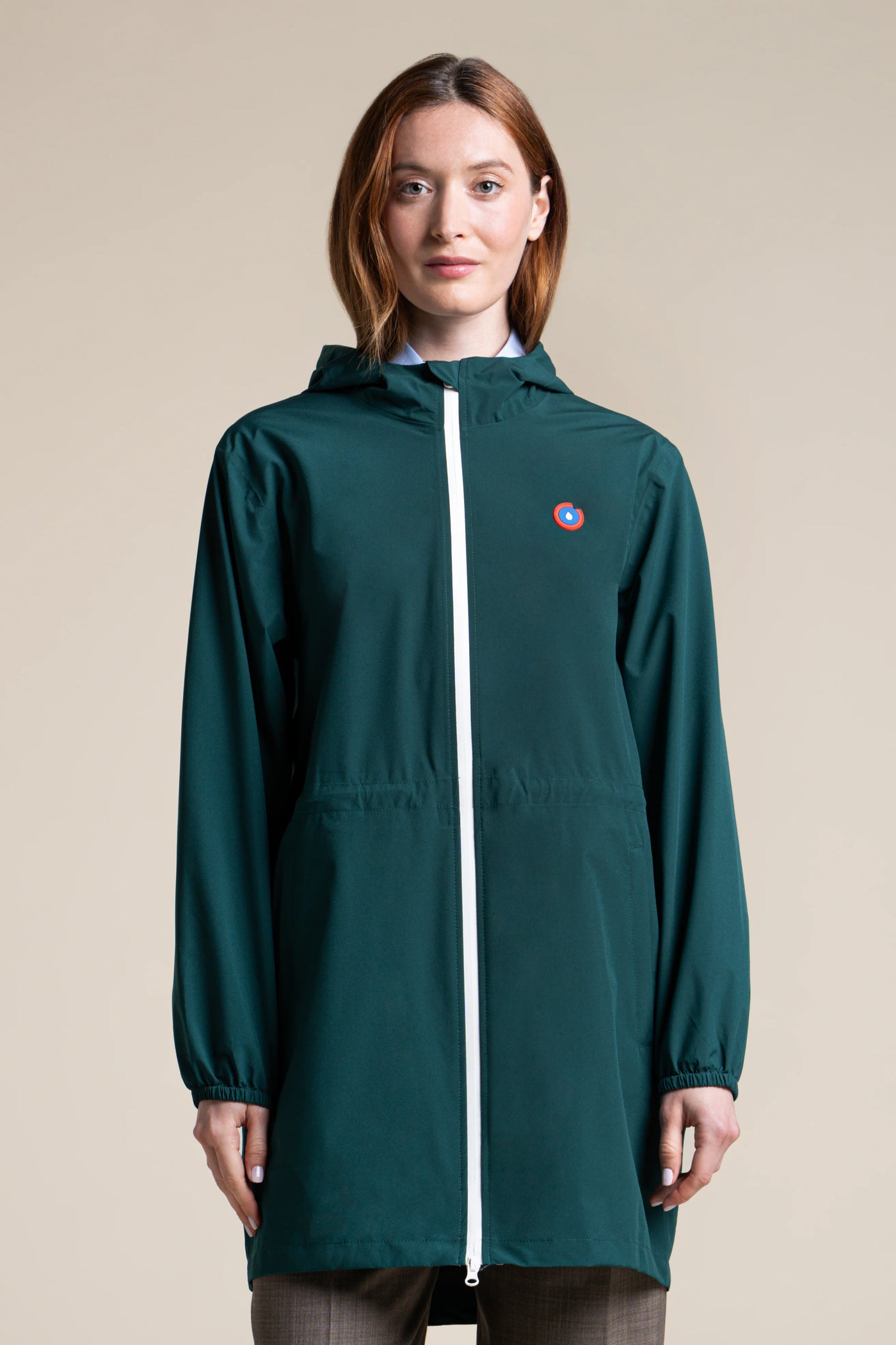 Amelot Couleur - Imperméable long - Flotte couleur sapin #couleur_sapin