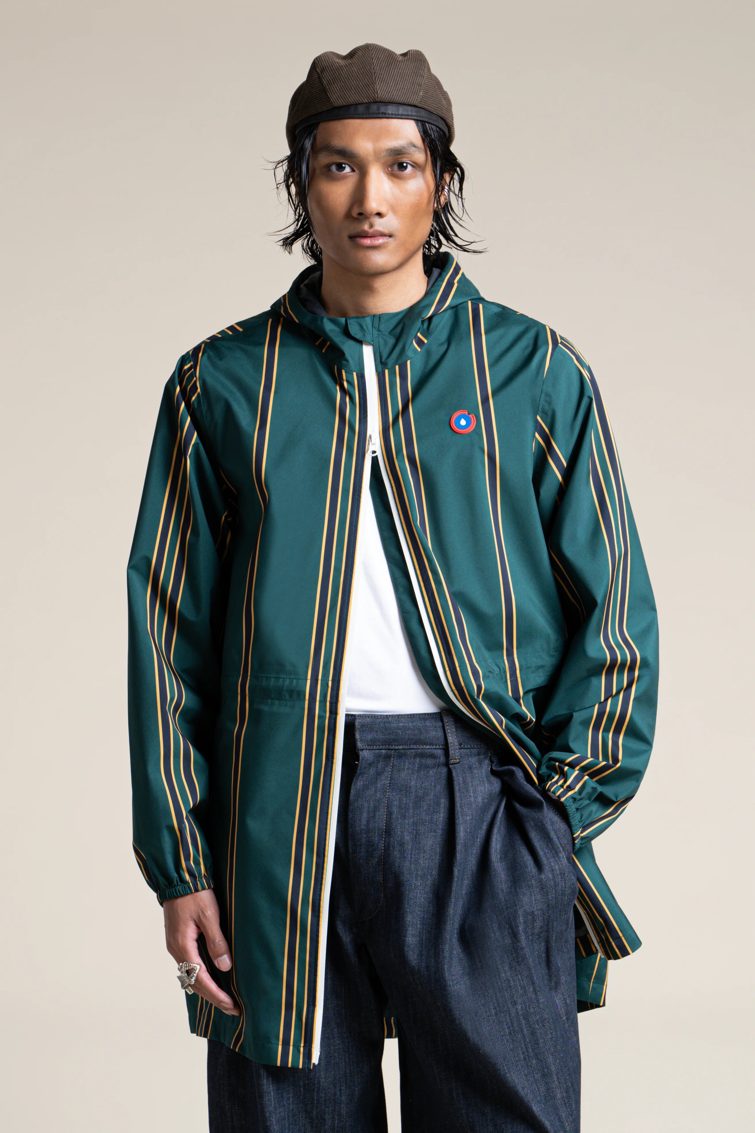 Amelot Imprimé- Imperméable Long - Flotte couleur imprimé sapin raye #couleur_sapin-raye