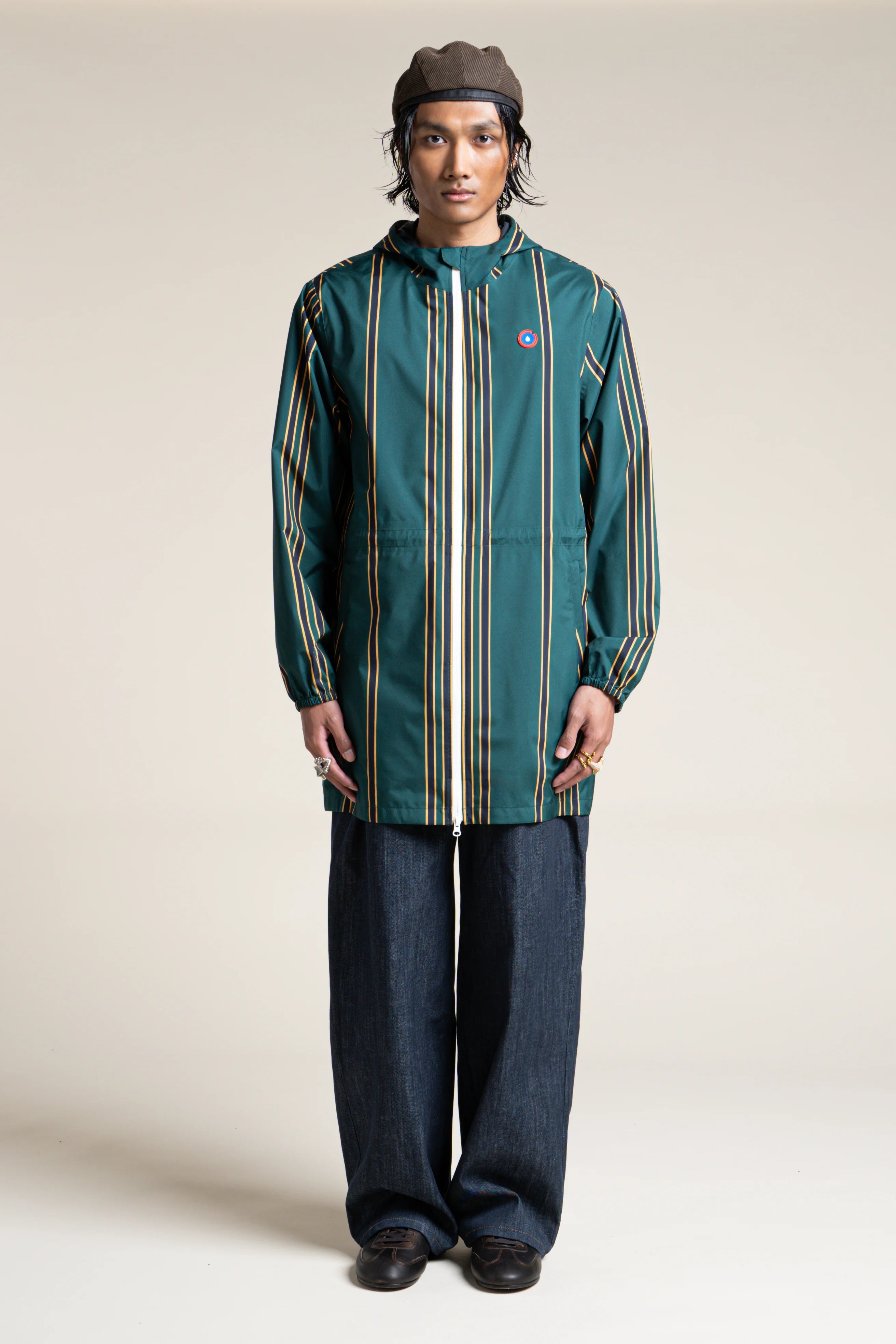 Amelot Imprimé- Imperméable Long - Flotte couleur imprimé sapin raye #couleur_sapin-raye