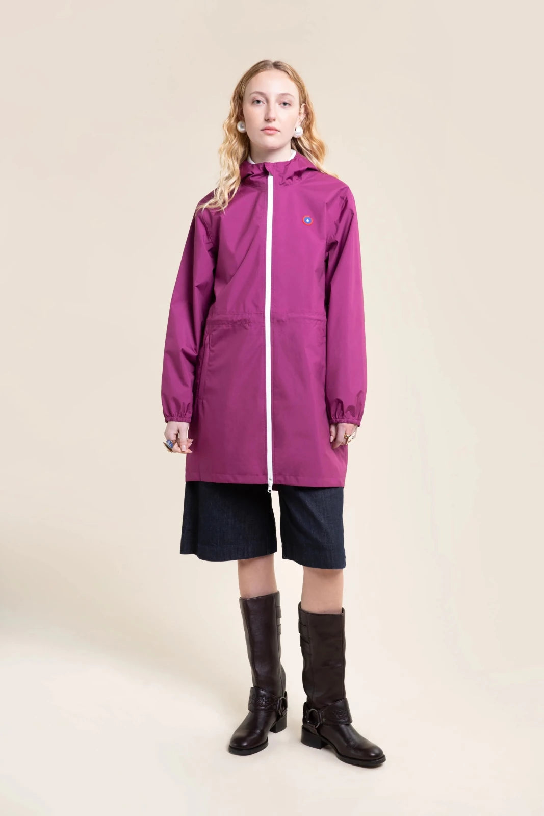 Amelot Couleur - Imperméable long - Flotte - framboise 