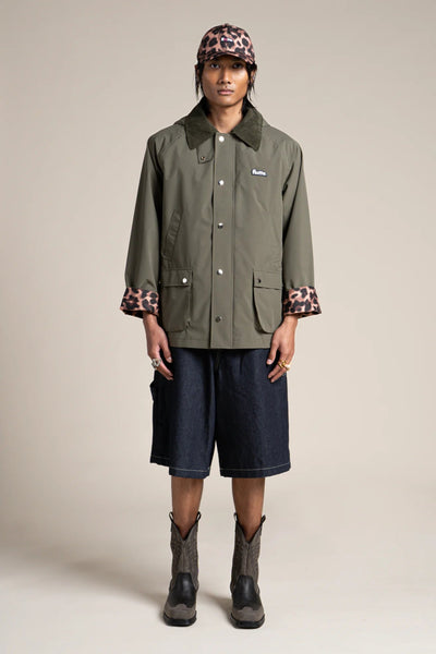 Archives - Imperméable inspiré des vestes de chasse avec col et manches contrastés imprimé new leopard - Flotte couleur kaki #couleur_kaki-new-leopard