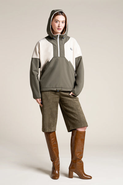 Bel Air - Hoodie Polaire - Flotte #couleur_kaki-coquille