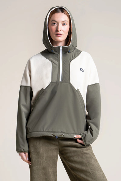 Bel Air - Hoodie Polaire - Flotte #couleur_kaki-coquille