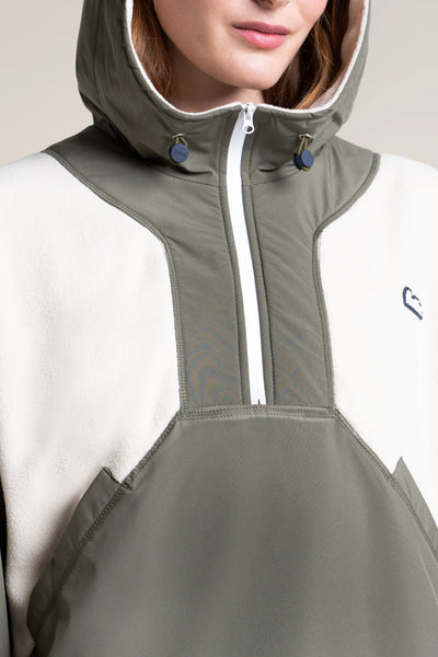 Bel Air - Hoodie Polaire - Flotte #couleur_kaki-coquille