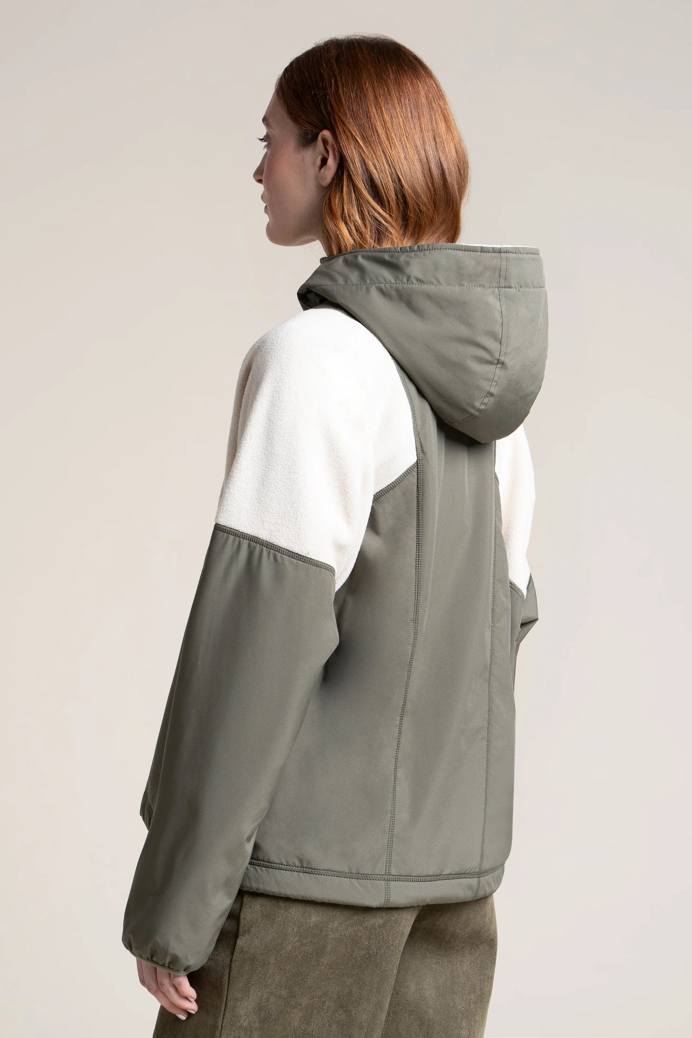 Bel Air - Hoodie Polaire - Flotte #couleur_kaki-coquille