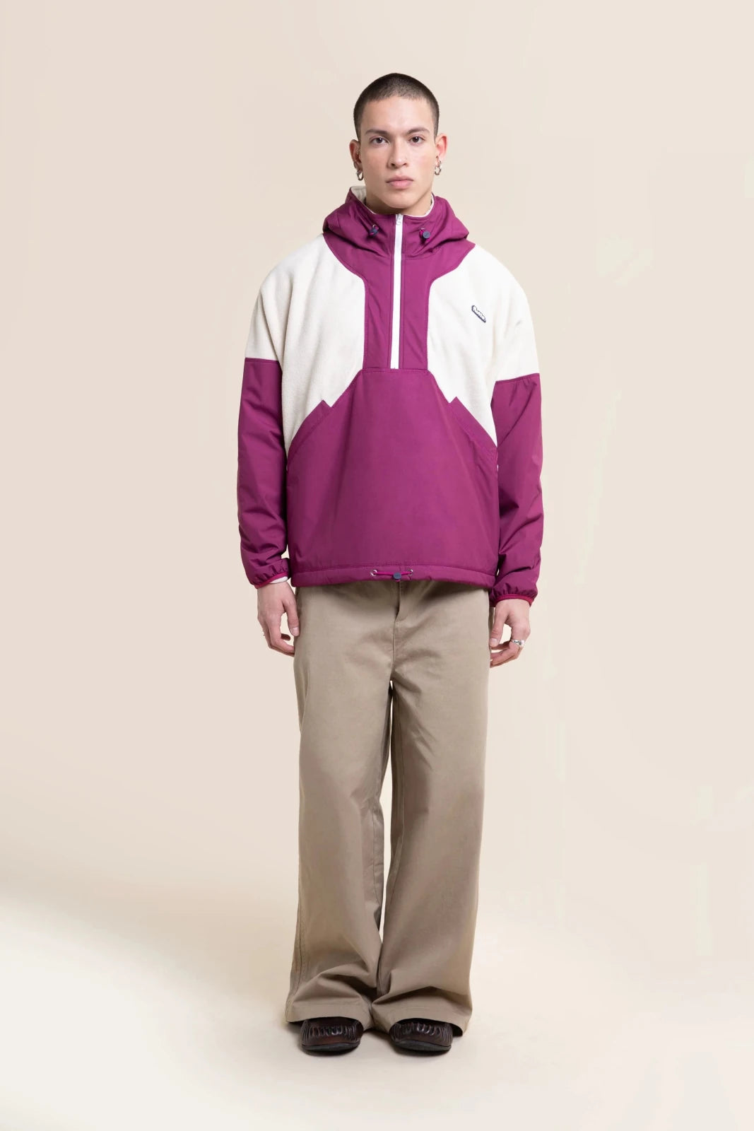 Bel-Air - Veste polaire hoodie sweat - Flotte - couleur framboise coquille #couleur_framboise-coquille