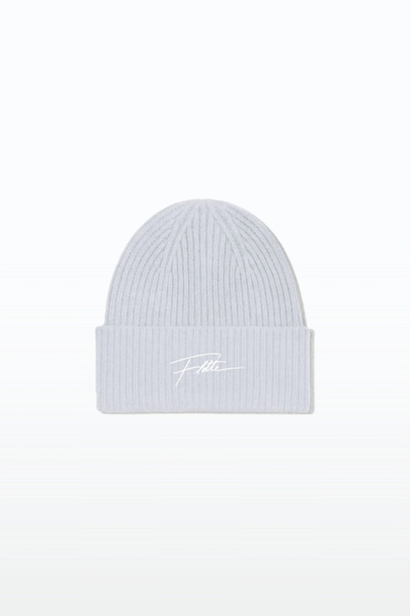 Bonnie - Bonnet en laine mérinos broderie Flotte couleur perle gris 
