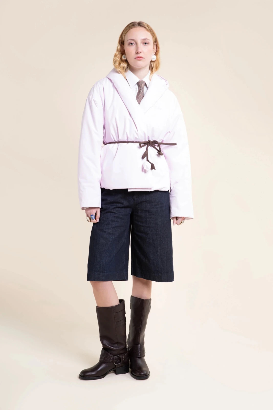 Clery doudoune cache-cœur imperméable marshmallow rose clair 