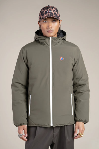 Charonne - Doudoune Réversible Imperméable - Flotte #couleur_kaki-ombre