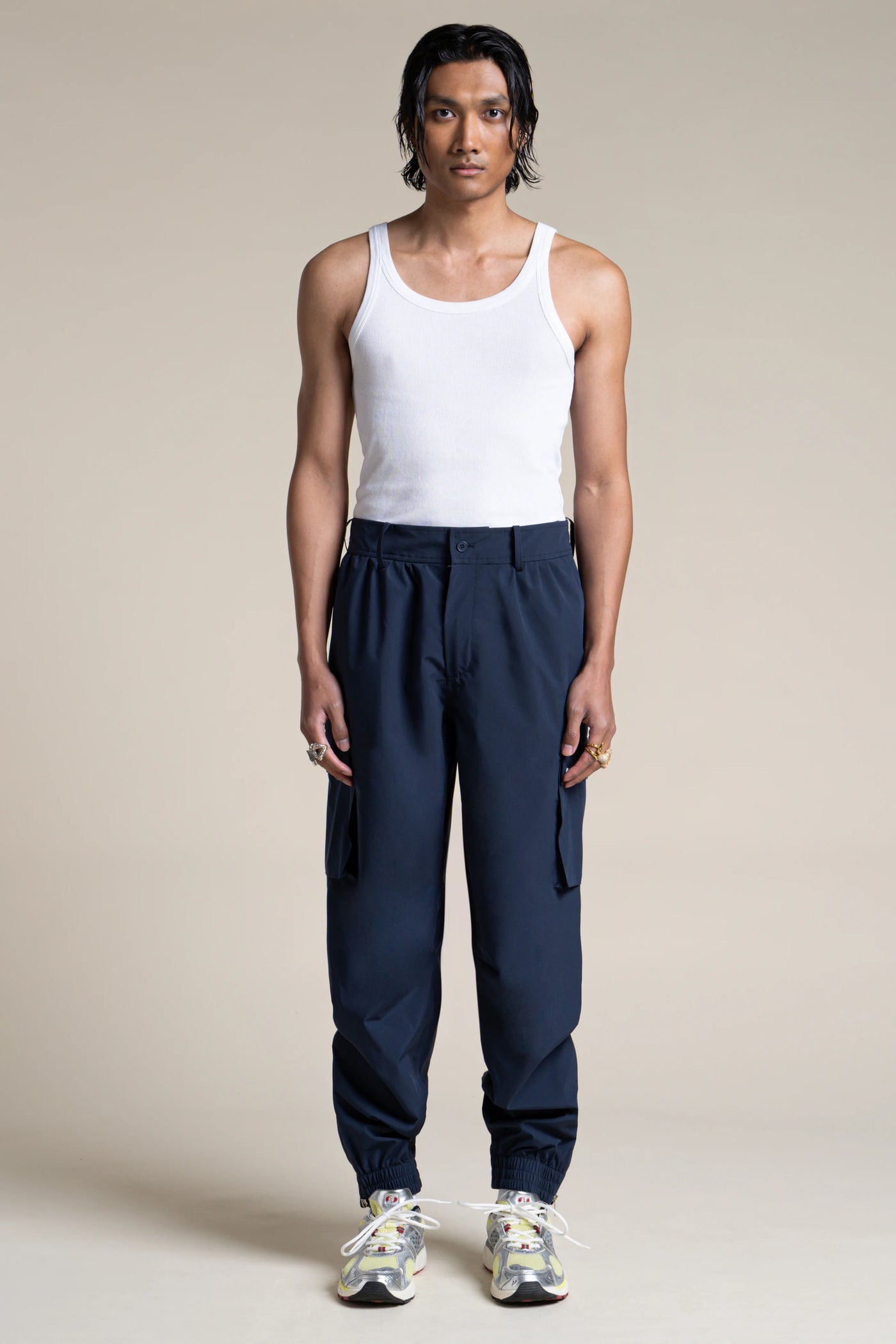 Pantalon imperméable Gambetta cargo multipoches #couleur_indigo