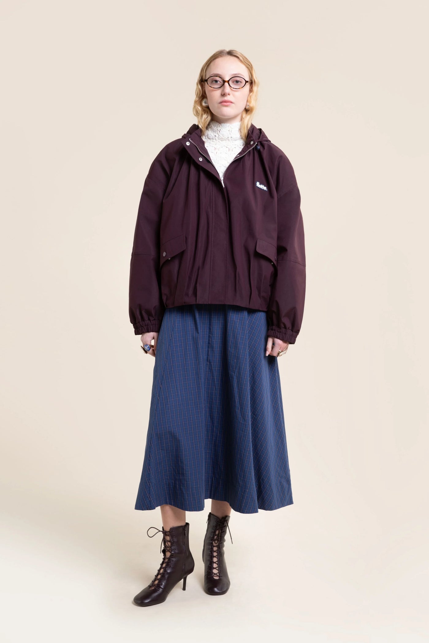 Garance veste imperméable cassis 