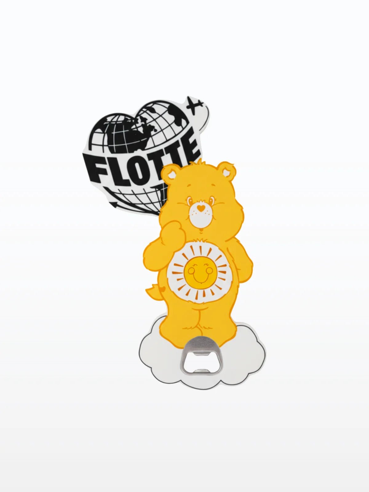 bottle opener collaboration between Flotte and Care Bears capsule collection 