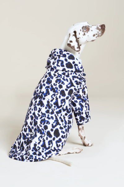 Impermeable Boulogne pour chien -Flotte #couleur_leopard-bleu