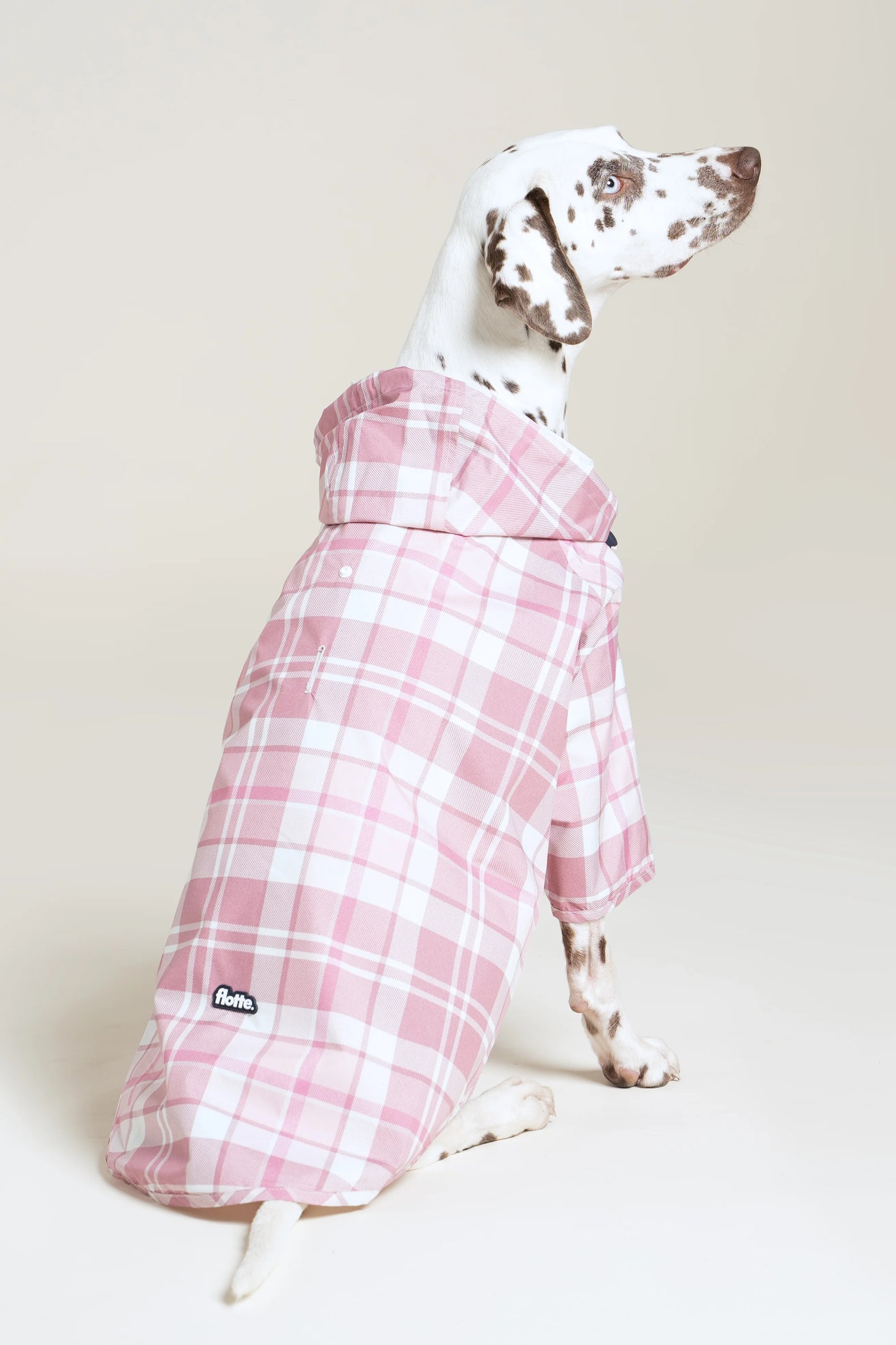 Impermeable Boulogne pour chien -Flotte #couleur_tartan-rose