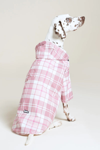 Impermeable Boulogne pour chien -Flotte #couleur_tartan-rose