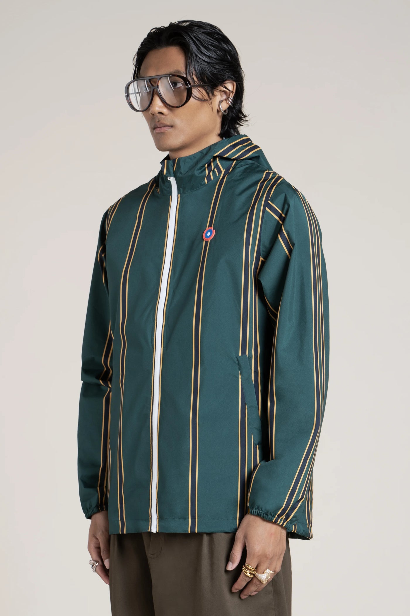 Passy - Imperméable Coupe-vent Court - Flotte couleur #couleur_sapin-raye