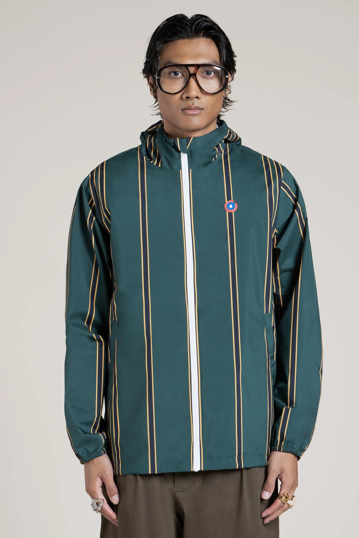 Passy - Imperméable Coupe-vent Court - Flotte couleur #couleur_sapin-raye