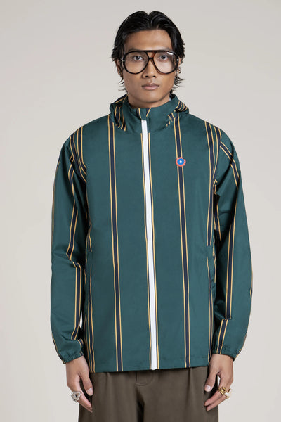 Passy - Imperméable Coupe-vent Court - Flotte couleur #couleur_sapin-raye