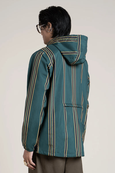 Passy - Imperméable Coupe-vent Court - Flotte couleur #couleur_sapin-raye