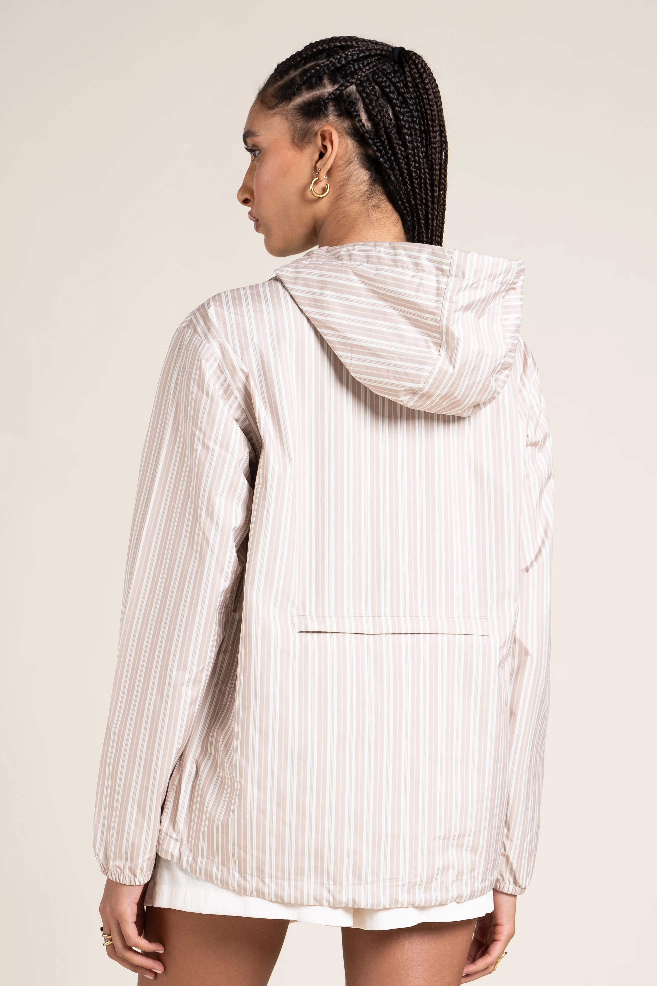 Amelot Imprimé - Imperméable Long - Flotte #couleur_oxford-beige