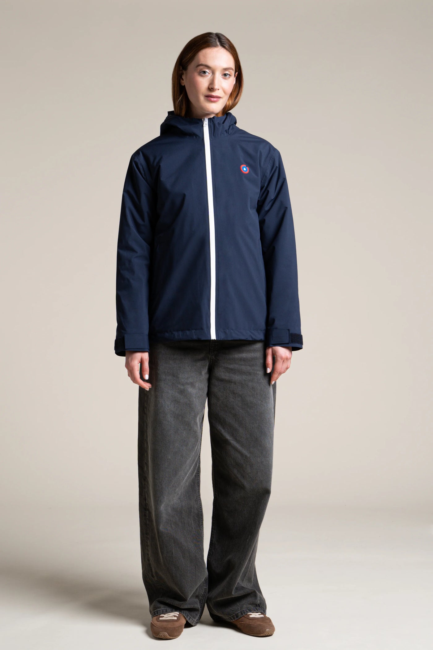 Parka courte imperméable Lazare doublée en polaire #couleur_indigo