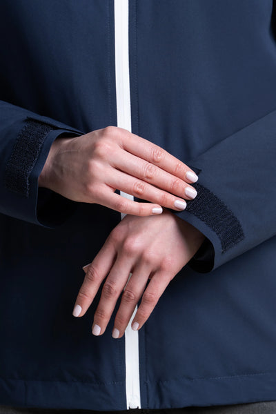 Parka courte imperméable Lazare doublée en polaire #couleur_indigo