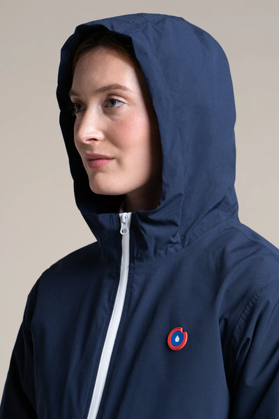 Parka courte imperméable Lazare doublée en polaire #couleur_indigo