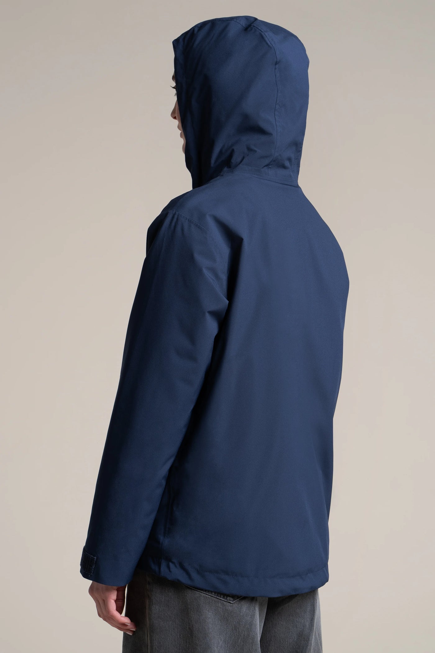 Parka courte imperméable Lazare doublée en polaire #couleur_indigo