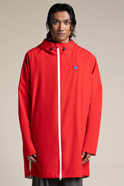 Liberté - Cape de pluie - Veste coupe-vent modulable en sac - Flotte #couleur_rouge