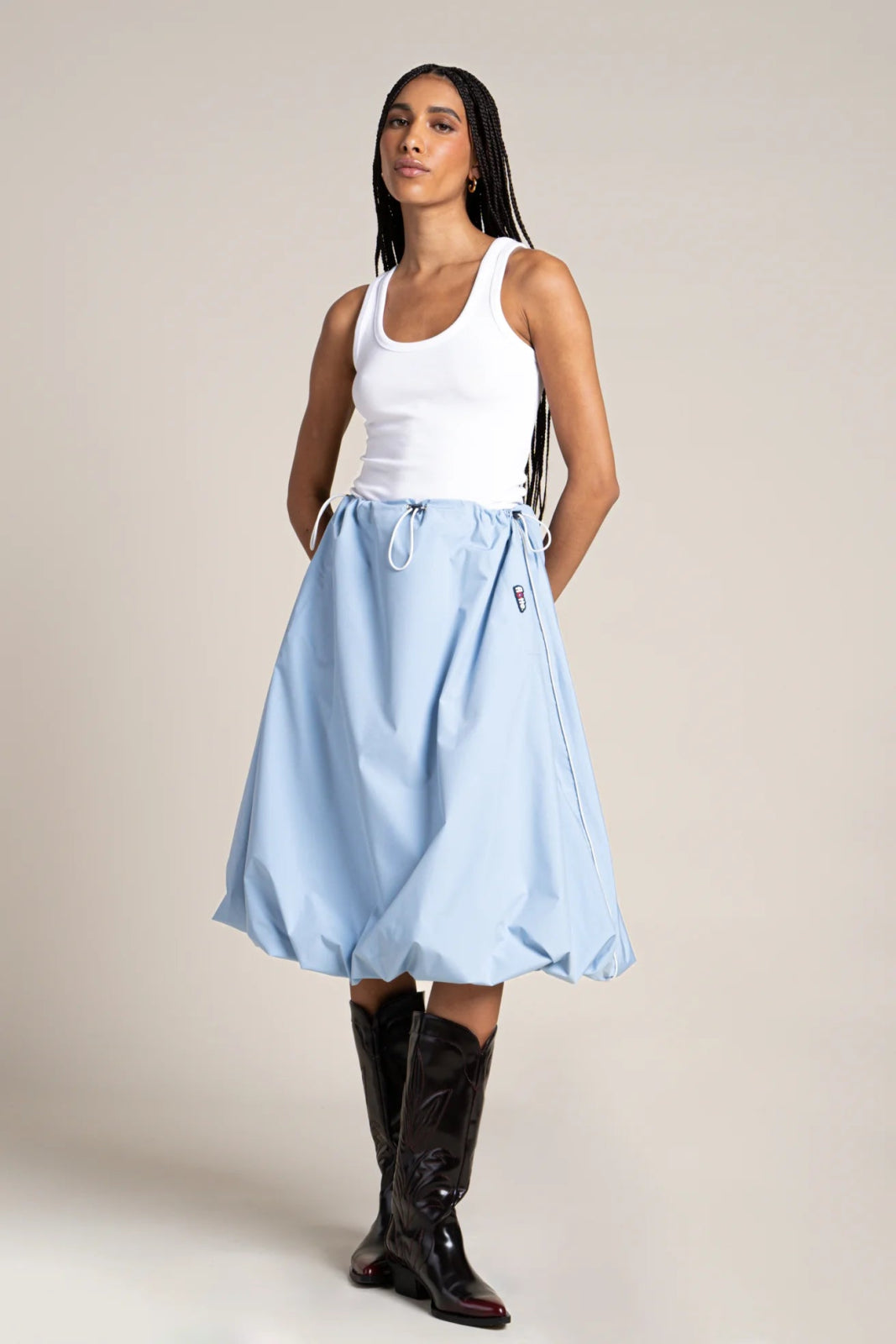 Mirabeau - Jupe ballon oversize imperméable avec taille resserrée - couleur ciel 