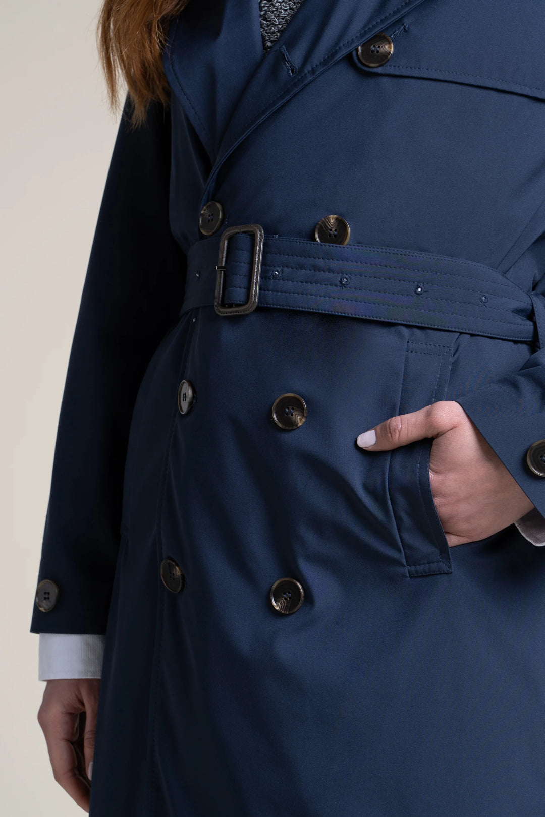 Trench-coat Femme Grande Taille - Imperméable Léger Déperlant - Mi-long Avec Ceinture Et Capuche - Gabardine Souple Pour Printemps Et Automne - 8