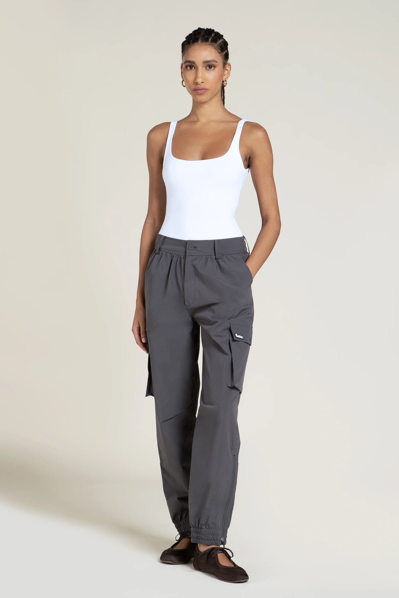 Pantalon imperméable Gambetta cargo multipoches couleur anthracite #couleur_anthracite