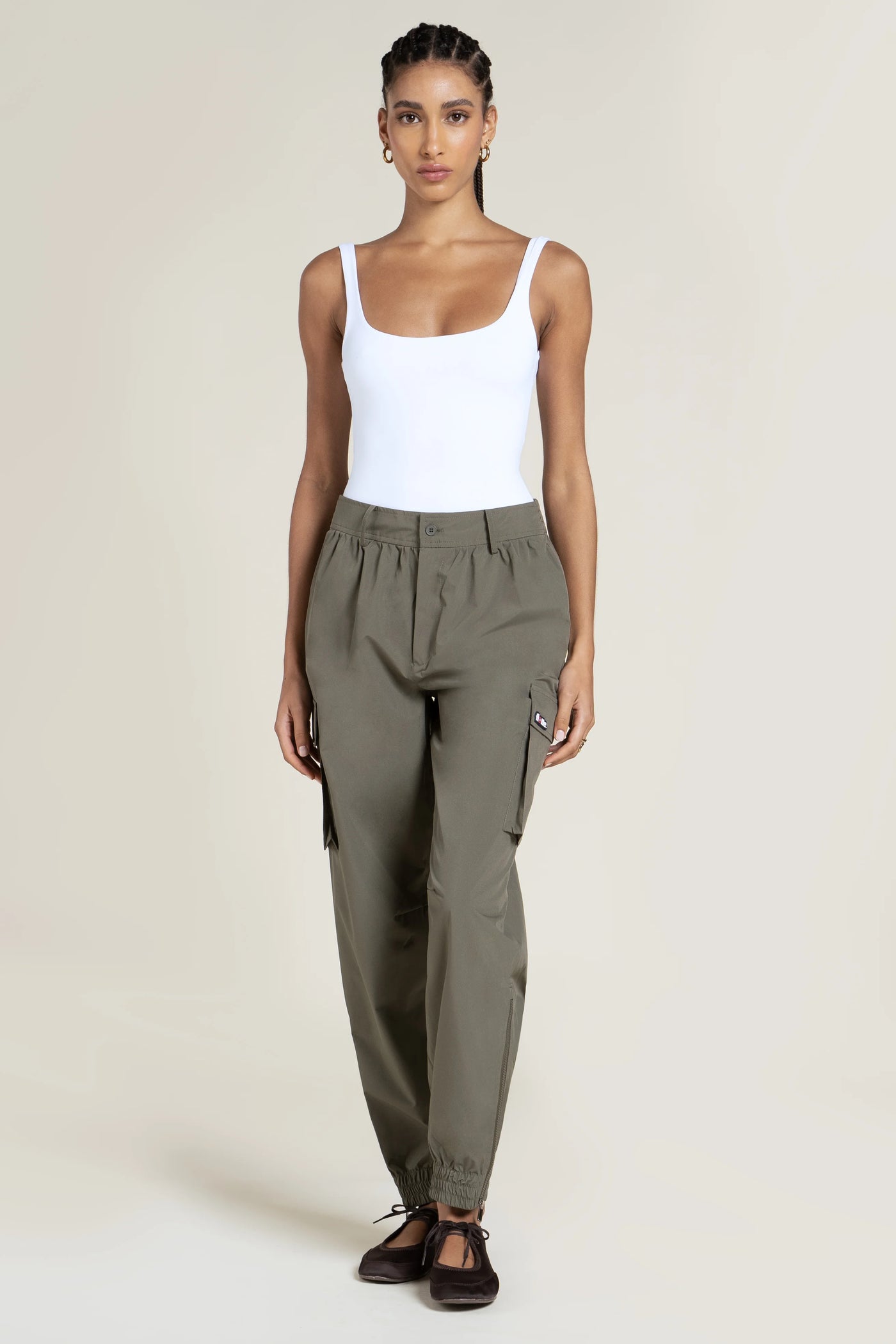 Pantalon imperméable Gambetta cargo multipoches couleur kaki #couleur_kaki