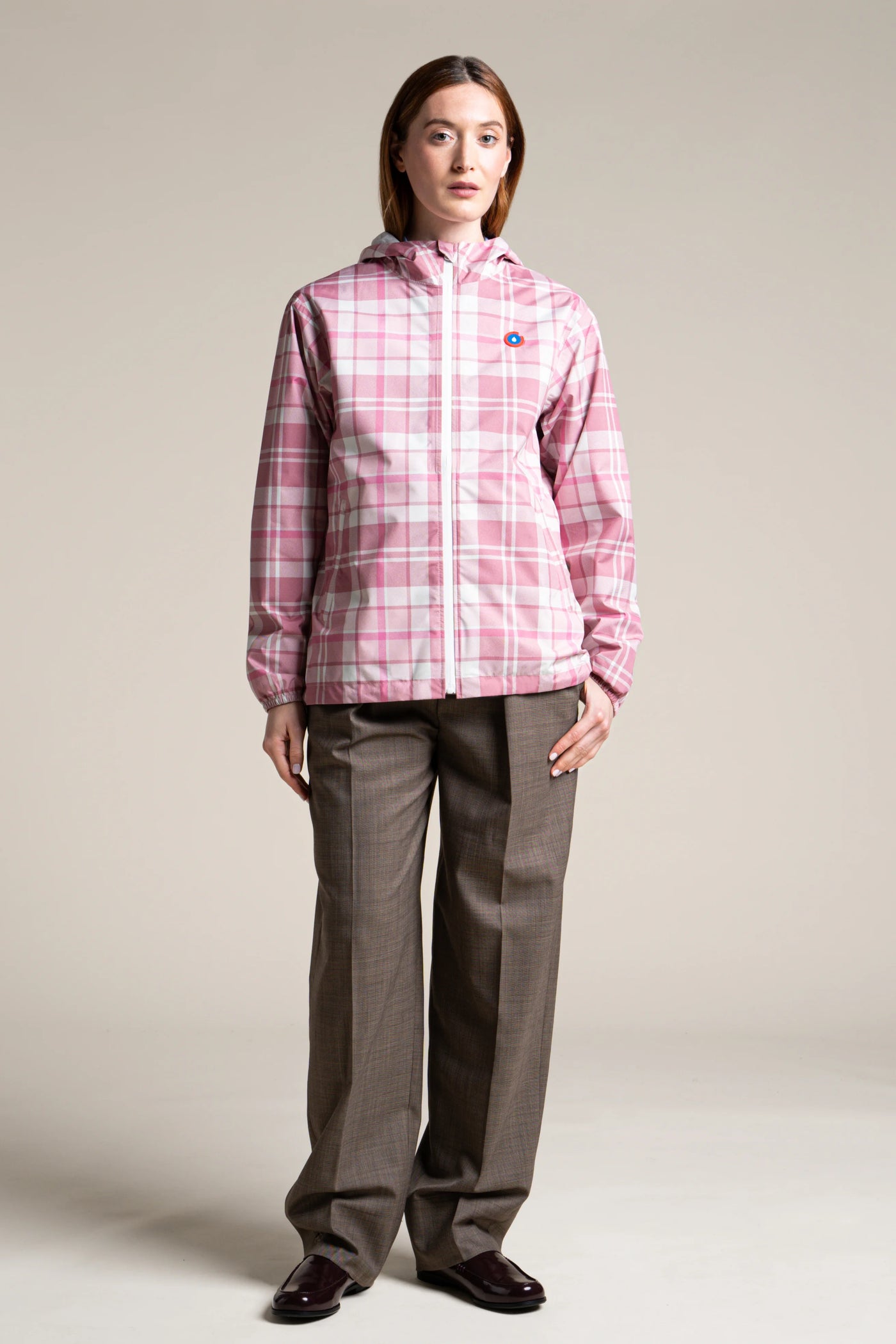 Passy - Imperméable Coupe-vent Court - Flotte #couleur_tartan-rose