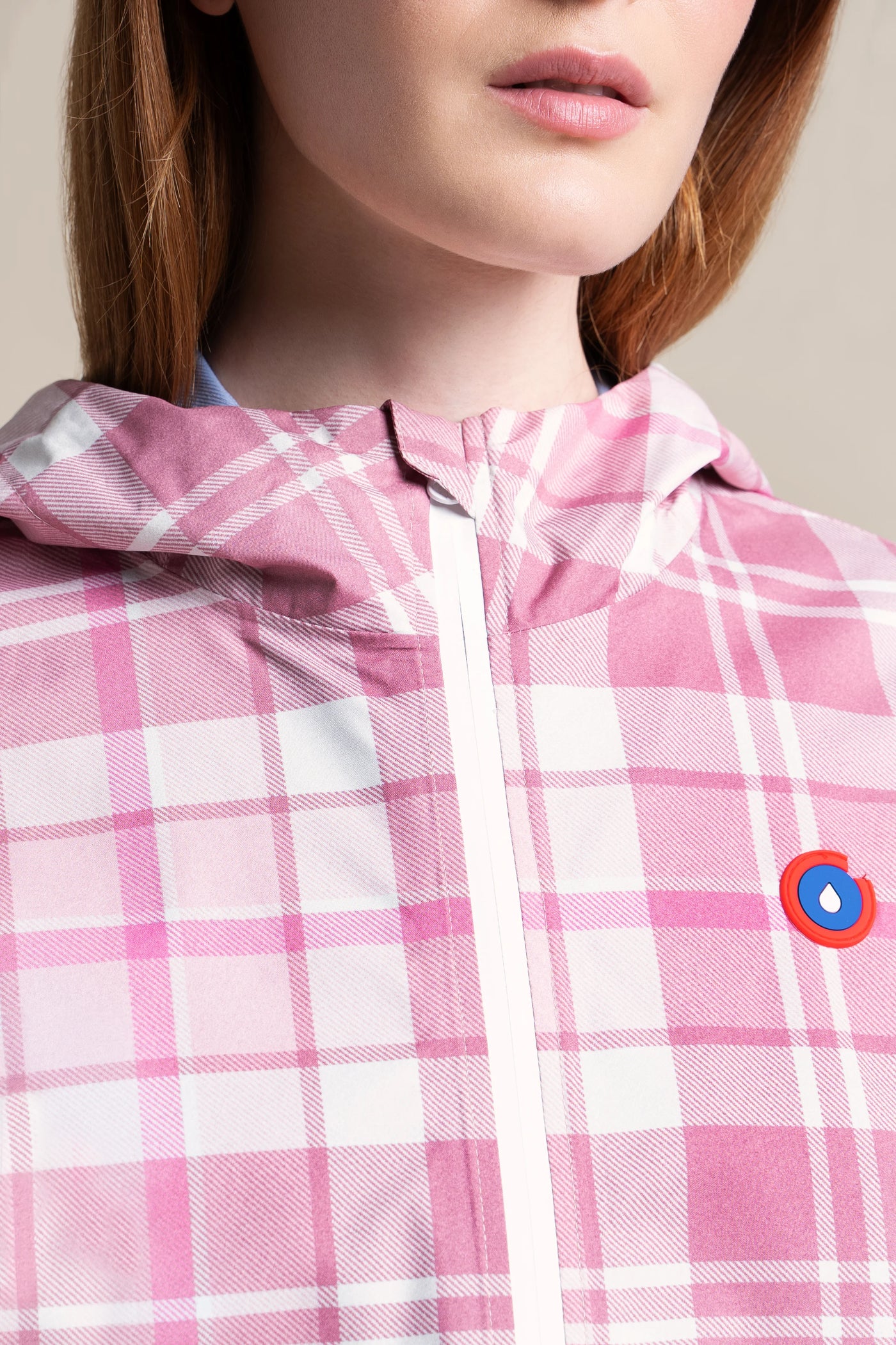 Passy - Imperméable Coupe-vent Court - Flotte #couleur_tartan-rose