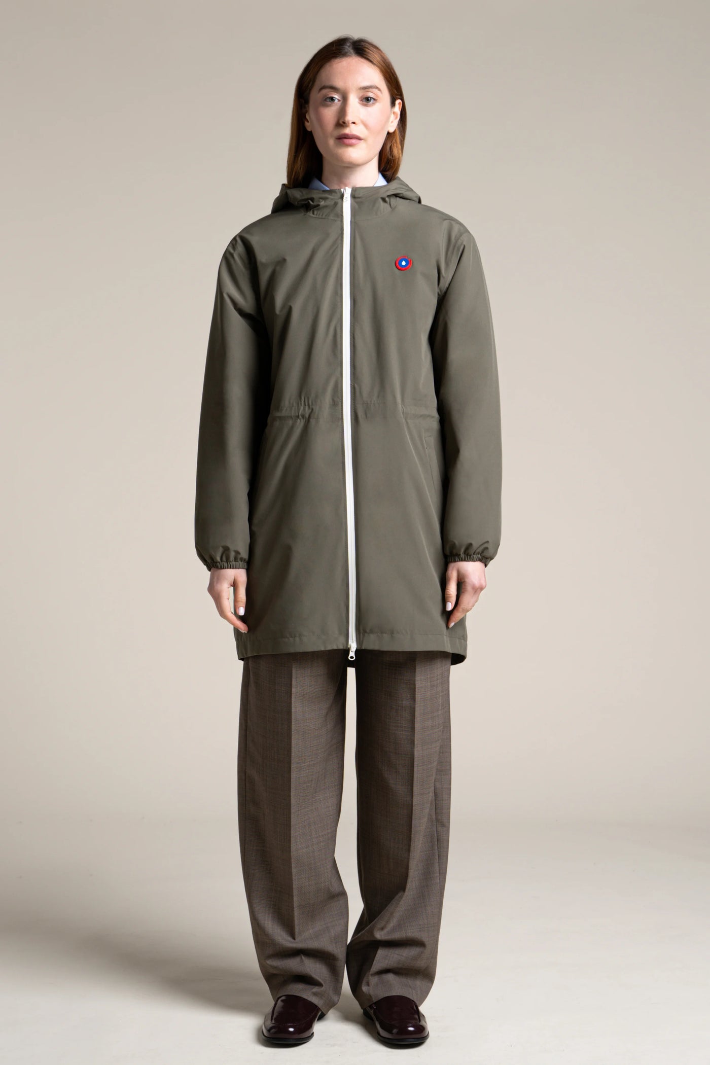 Veste longue imperméable et doublée Polaire #couleur_kaki