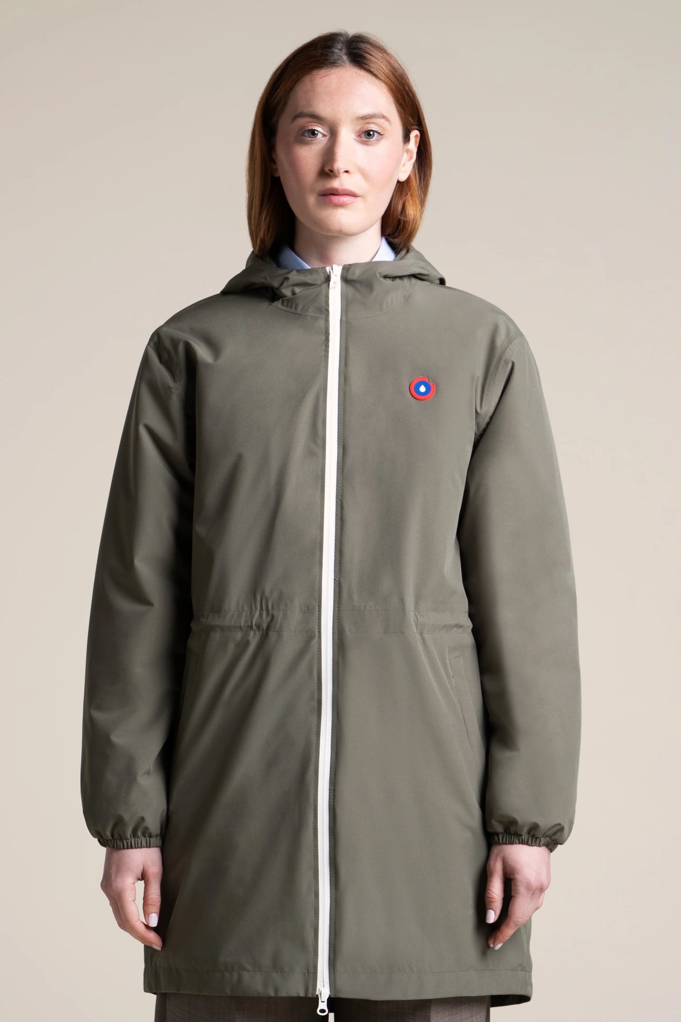 Veste longue imperméable et doublée Polaire #couleur_kaki