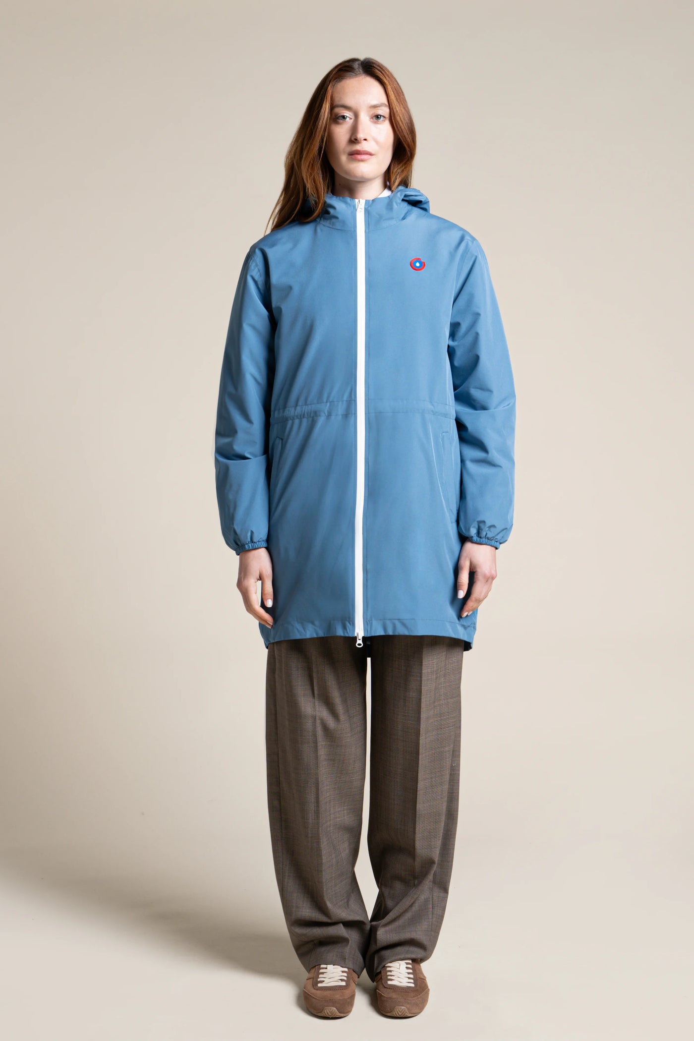 Veste longue imperméable et doublée Polaire #couleur_orage