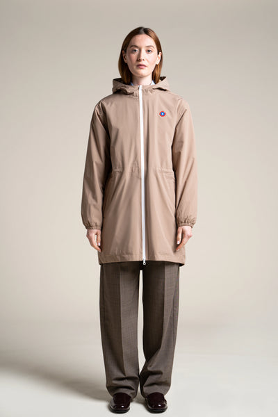Veste longue imperméable et doublée Polaire #couleur_sahara