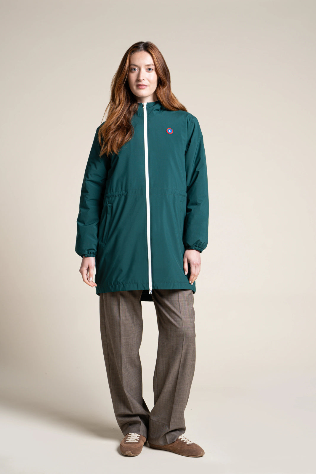 Veste longue imperméable et doublée Polaire #couleur_sapin