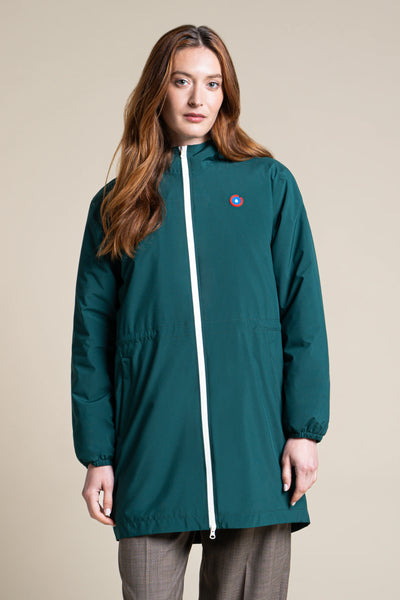 Veste longue imperméable et doublée Polaire #couleur_sapin